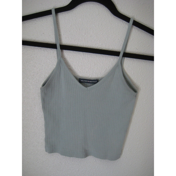 Brandy Melville Tops - Brandy Melville Tank Top Ribbed Crop Spaghetti Strap Ribbed Womens Small